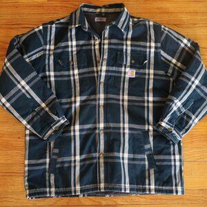 Carhartt Men's Relaxed Flannel Sherpa Lined Plaid Shirt Jacket Size XL